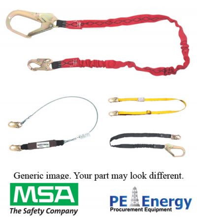 Workman Twin-Leg Energy-Absorbing Lanyard, 6', 36C snaphooks, Tieback version, 12FT Freefall version (tying off at feet), ANSI Z359.13