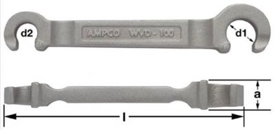 WVD-100 - Wrench Valve Wheel Double 15/16x5/8'', 8'' OAL AMPCO