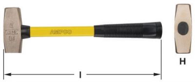 H-17FG - Hammer Blacksmith's Sledge 3Lb 14'' OAL AMPCO