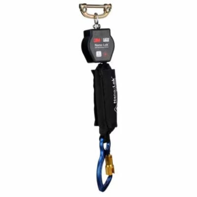 3100559 - 3M DBI-SALA Nano-Lok Hot Work Self-Retracting Lifeline with Quick Connect, Web, Steel Rebar Lock Hook, 6 ft