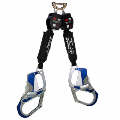 3100572 - 3M DBI-SALA Nano-Lok Twin-Leg Hot Work Self-Retracting Lifeline with Quick Connect, Web, Comfort Grip Hook, 6ft