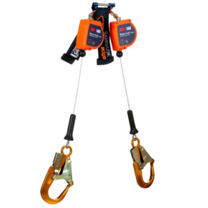 3500280 3M DBI SALA Nano Lok Edge Twin Leg Personal Self Retracting Lifeline Cable Aluminum Rebar Hook 8 ft Class 2 ANSI Self Retracting Devices