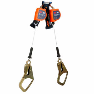 3500281 3M DBI SALA Nano Lok Edge Twin Leg Personal Self Retracting Lifeline Cable Steel Rebar Hook 6 ft Class 2 ANSI Self Retracting Devices