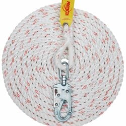 AC215A2 - 3M Protecta Rope Lifeline with Snap Hook Both Ends, 5/8 in Nylon, White, 50 ft