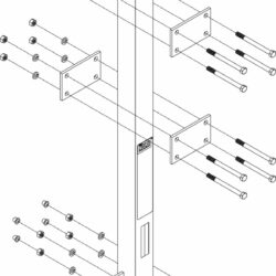 6116027 - 3M DBI-SALA Lad-Saf Bottom Bracket For Ladder Mast/Ladder Anchor Post, Galvanized Steel