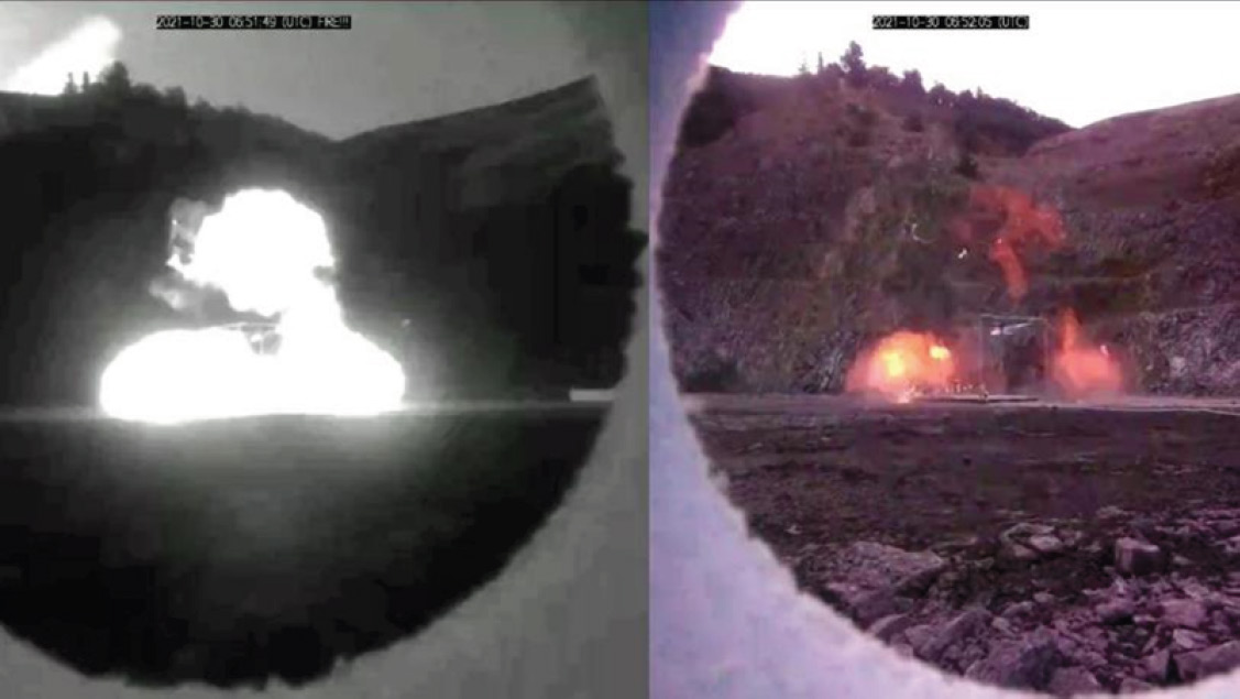 Hydrogen explosion comparison - near-infrared vs color video