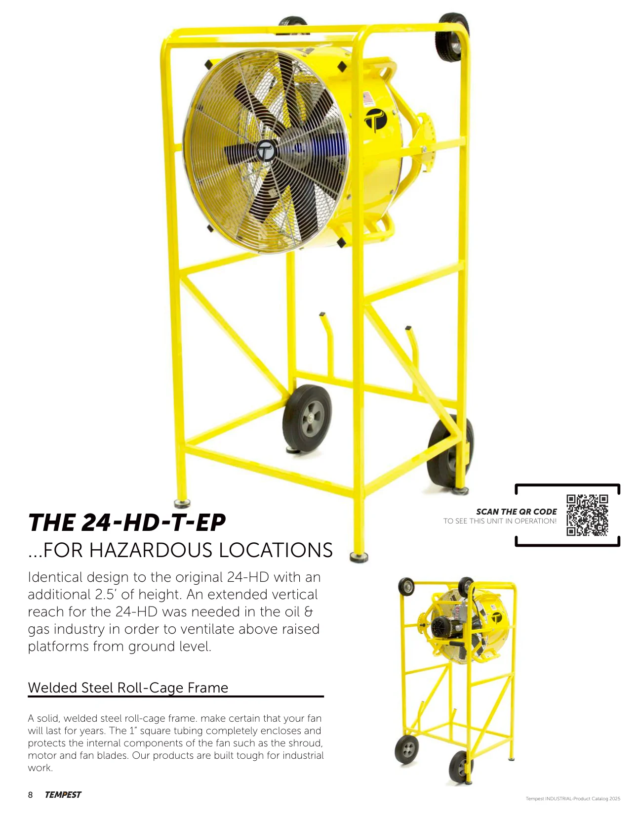 Tempest 24-HD-T-EP explosion proof tall industrial ventilation fan