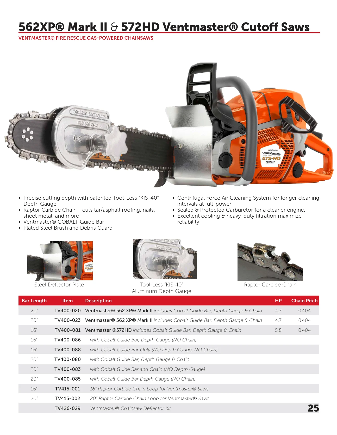 Tempest VentMaster 562 XP and 572HD ordering information