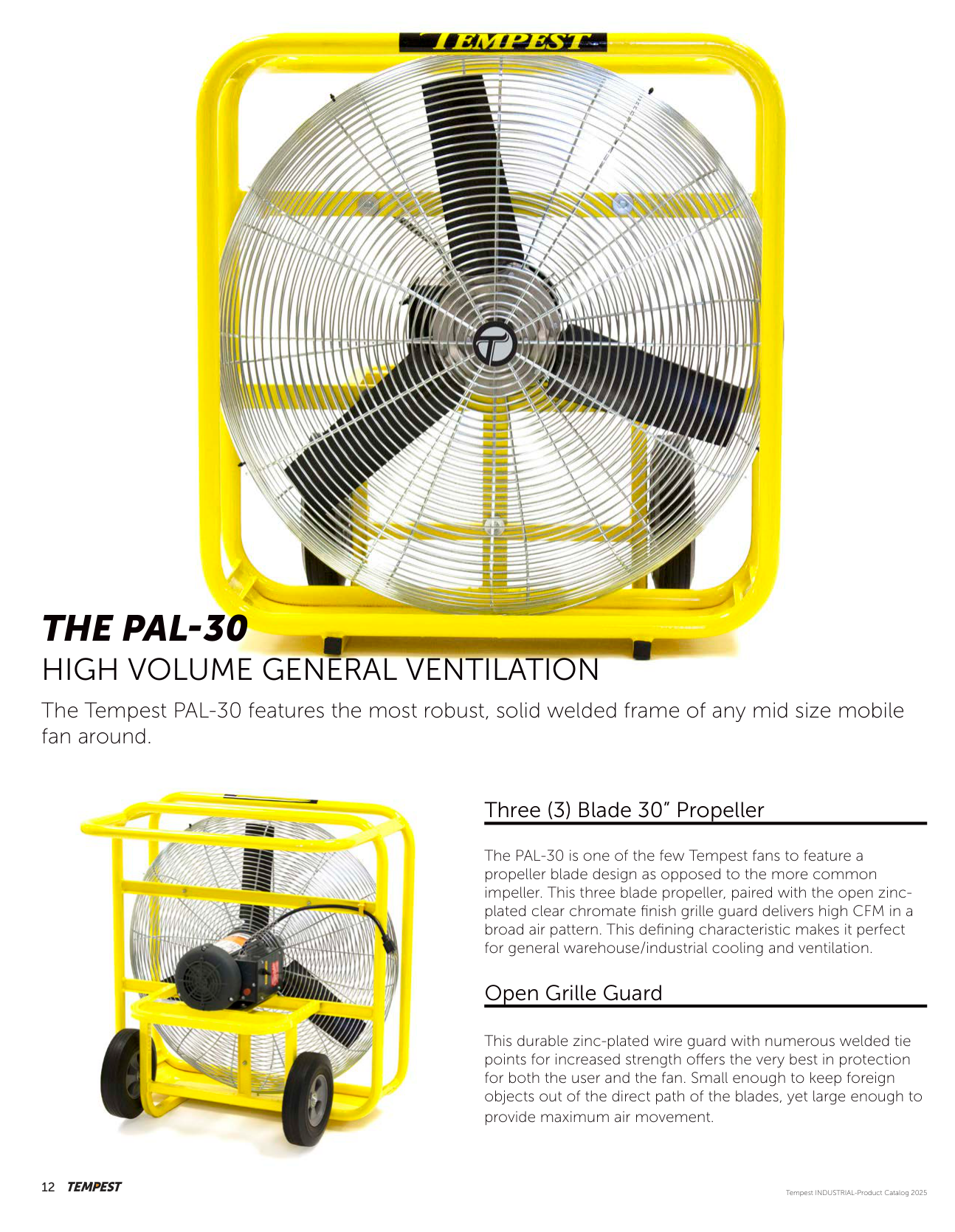 Tempest PAL-30 high volume industrial ventilation fan