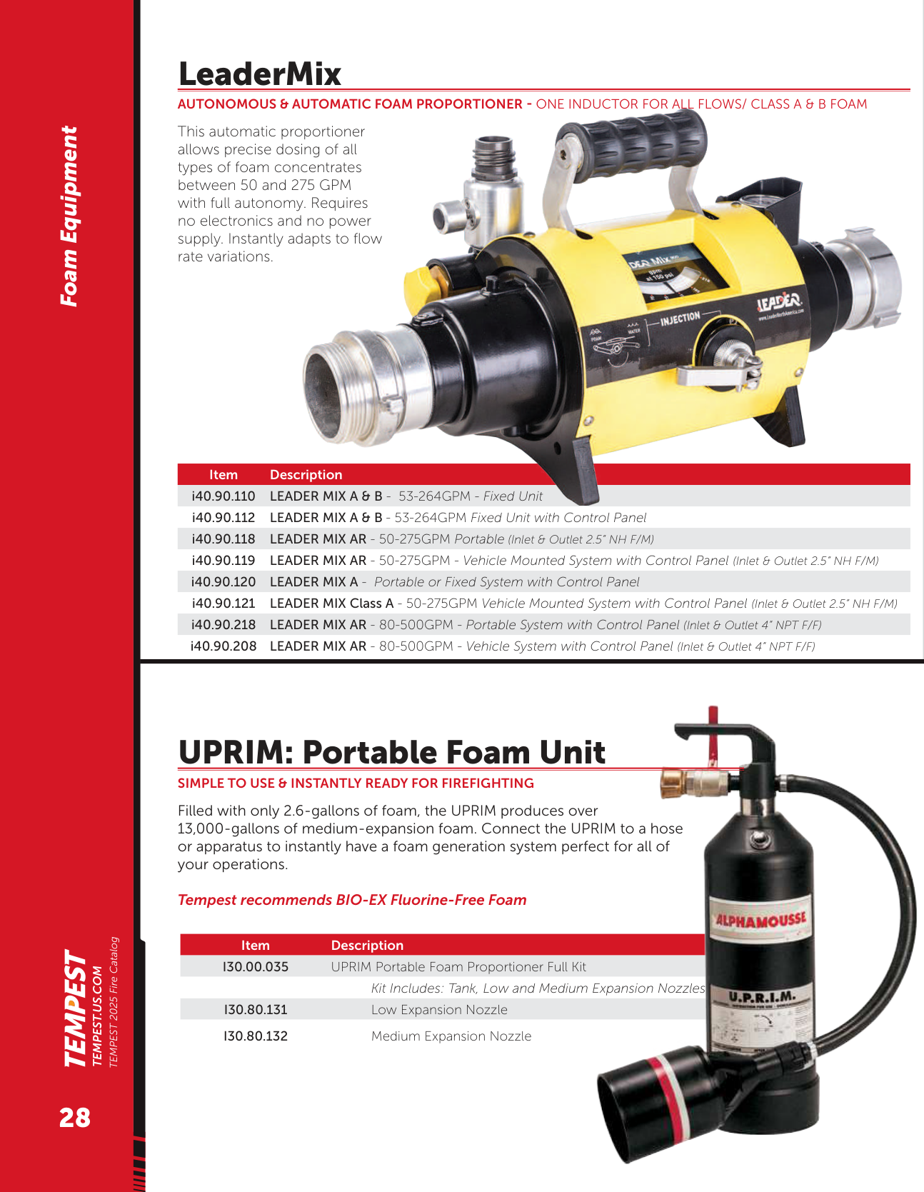 Tempest UPRIM portable foam unit