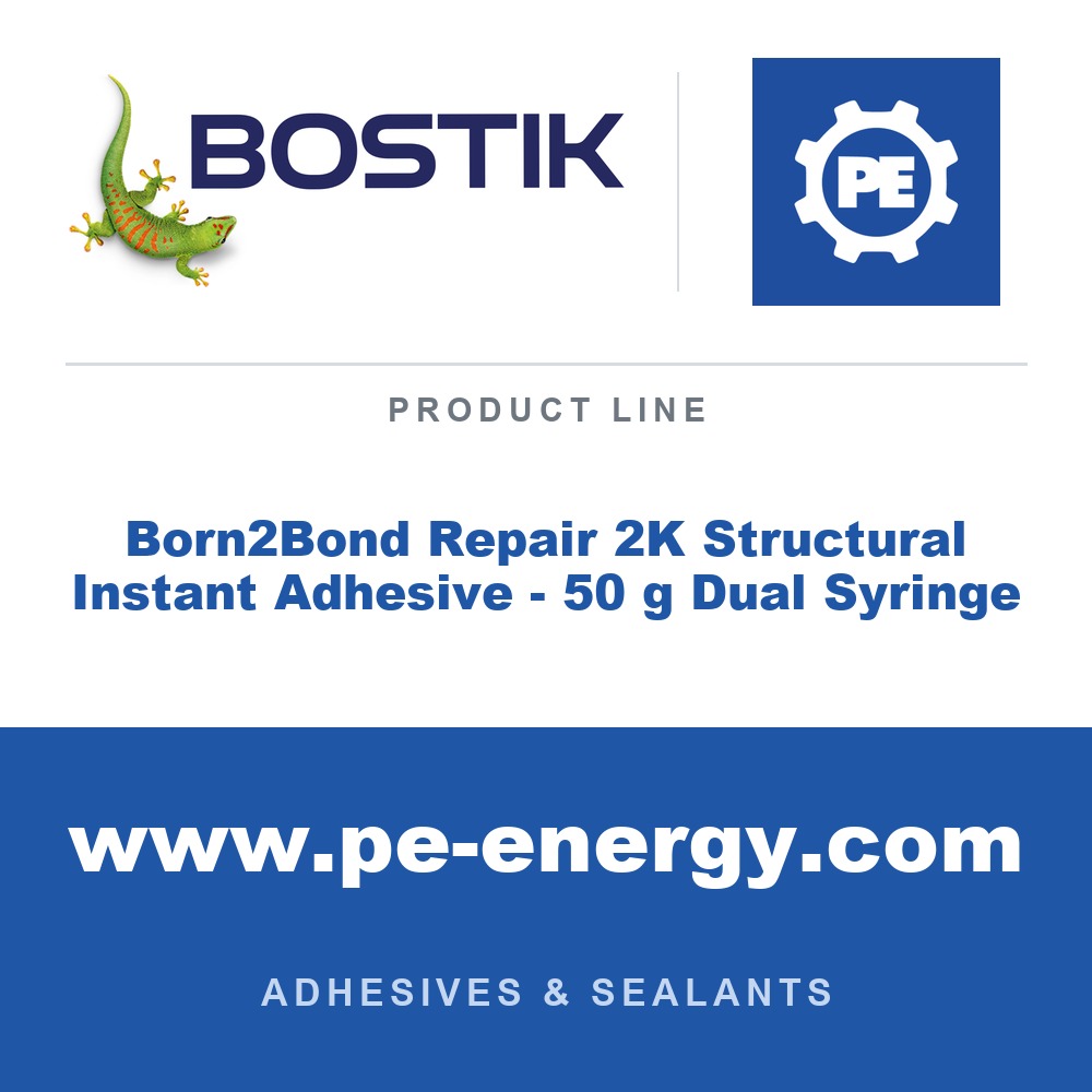 Bostik Born2Bond Repair 2K Structural Instant Adhesive - 50 g Dual Syringe - Bostik Born2Bond Repair 2K Structural Instant Adhesive - 50 g Dual Syringe