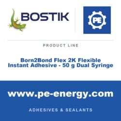 Bostik Born2Bond Flex 2K Flexible Instant Adhesive - 50 g Dual Syringe - Bostik Born2Bond Flex 2K Flexible Instant Adhesive - 50 g Dual Syringe