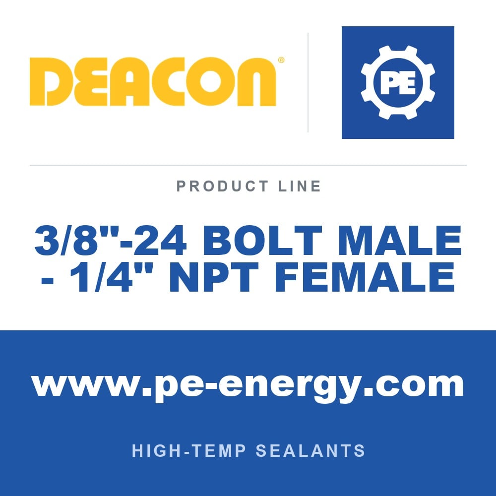 Deacon 3/8"-24 BOLT MALE - 1/4" NPT FEMALE - Deacon 3/8"-24 Bolt Male - 1/4" NPT Female