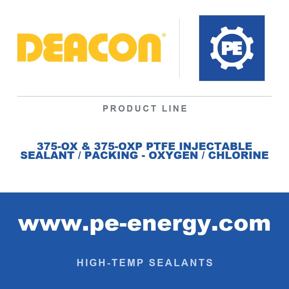Deacon DCN-375-OX-PTFE-INJECTABLE-OXYGEN-CHLORINE - Deacon 375-OX & 375-OXP PTFE Injectable Sealant / Packing - Oxygen / Chlorine