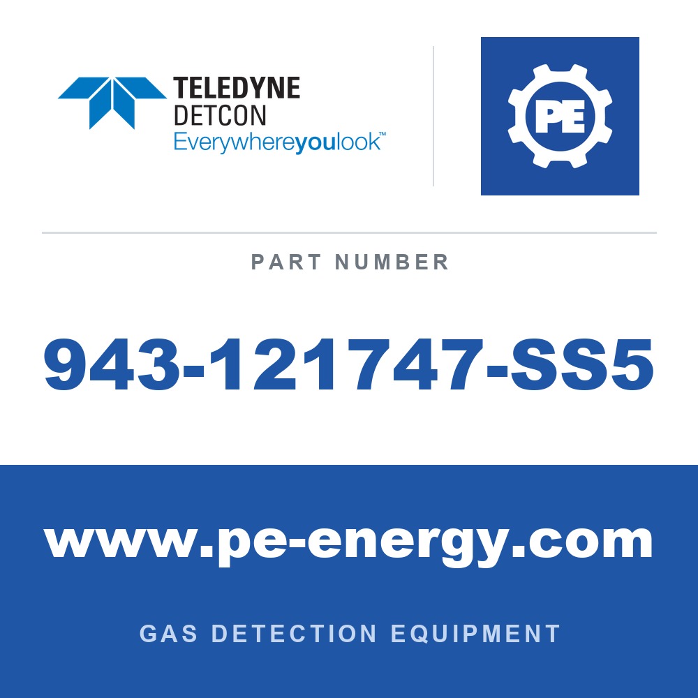 Detcon 943-121747-SS5 - Teledyne Detcon 943-121747-SS5 Stainless steel flow through adapter, Fits 700's, FP