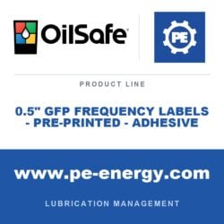 OilSafe OS-0-5-GFP-FREQUENCY-ADHESIVE - OilSafe 0.5" GFP Frequency Labels - Pre-Printed - Adhesive