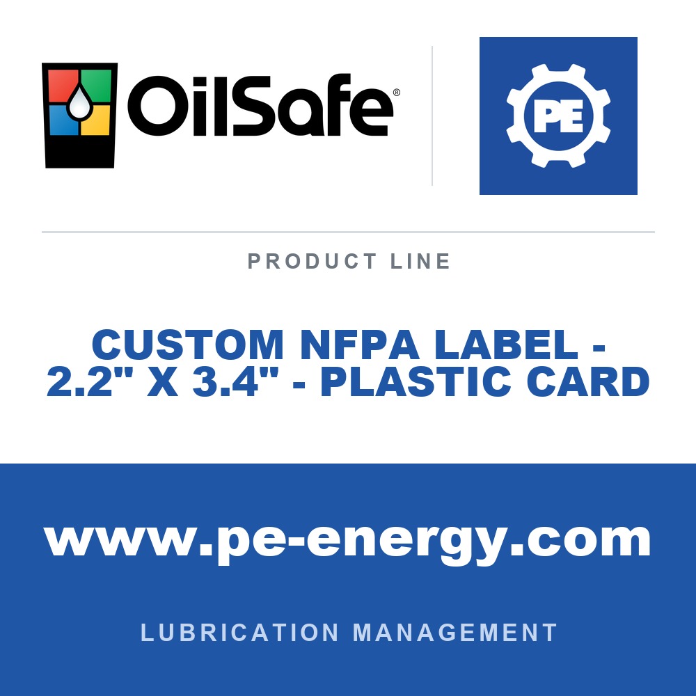 OilSafe CUSTOM NFPA LABEL - 2.2" X 3.4" - PLASTIC CARD - OilSafe Custom NFPA Label - 2.2" x 3.4" - Plastic Card