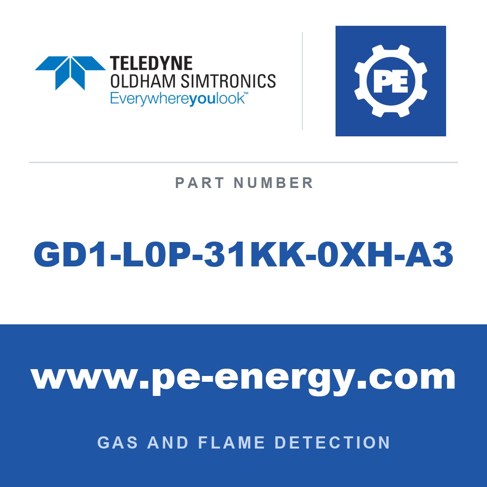 Oldham Simtronics GD1-L0P-31KK-0XH-A3 - Oldham Simtronics GD1-L0P-31KK-0XH-A3 GD1 System H2S 1,000 ppm*m, 75m range, ATEX, IECEx, 4-20mA, source