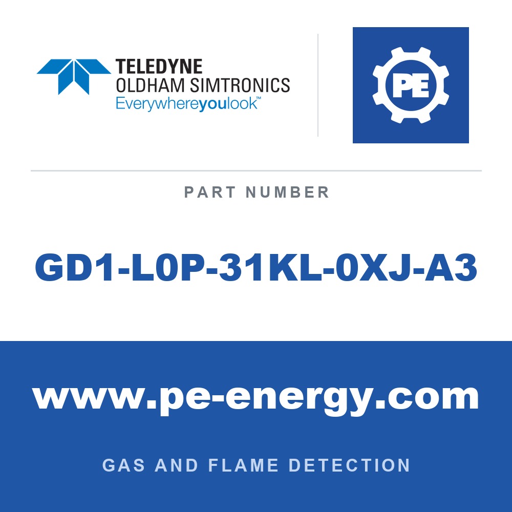 Oldham Simtronics GD1-L0P-31KL-0XJ-A3 - Oldham Simtronics GD1-L0P-31KL-0XJ-A3 GD1 System H2S 2,000 ppm*m, 75m range, ATEX, IECEx, 4-20mA, sink, HART