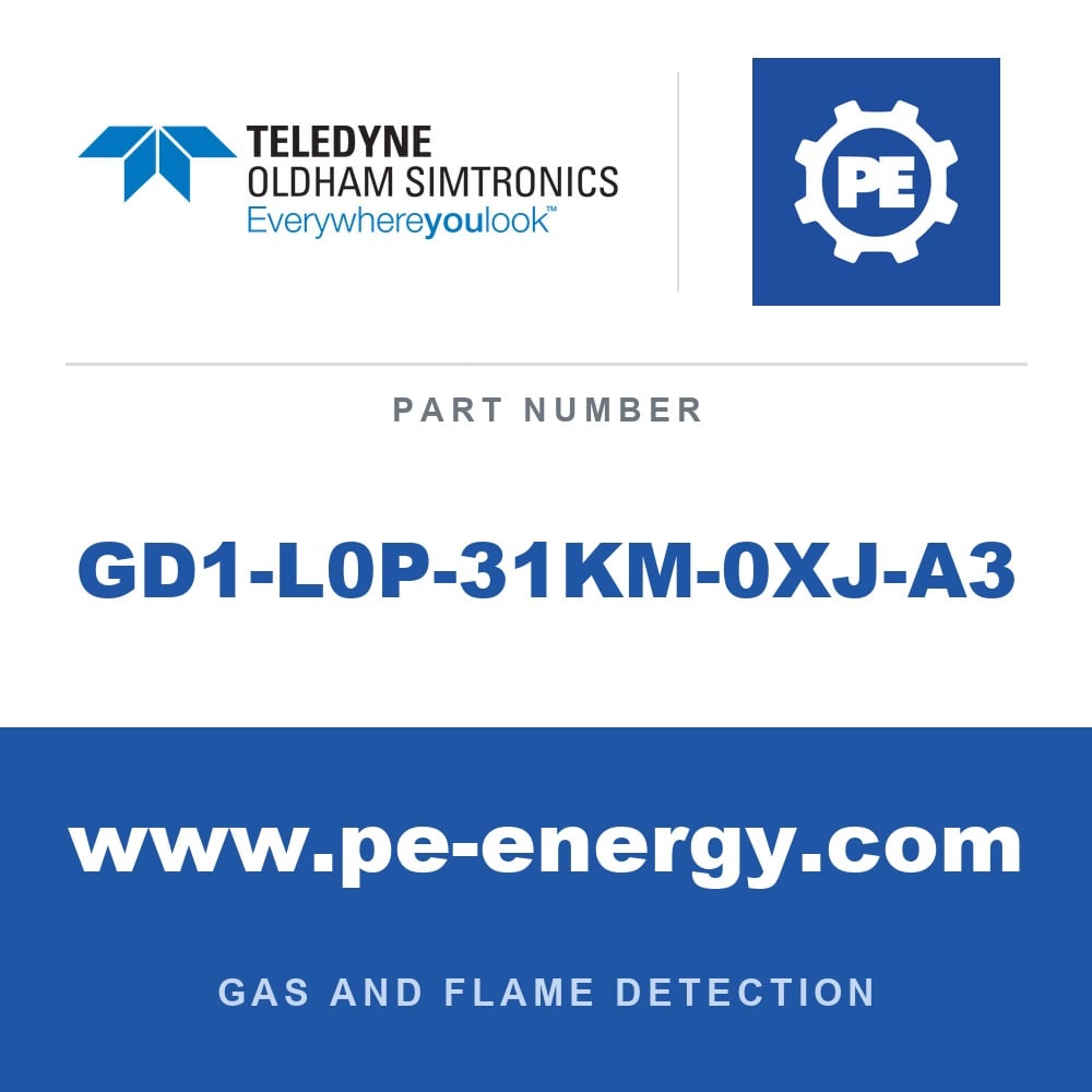 Oldham Simtronics GD1-L0P-31KM-0XJ-A3 - Oldham Simtronics GD1-L0P-31KM-0XJ-A3 GD1 System H2S 5,000 ppm*m, 75m range, ATEX, IECEx, 4-20mA, sink, HART