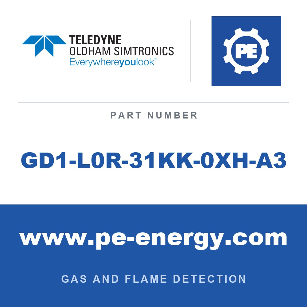 Oldham Simtronics GD1-L0R-31KK-0XH-A3 - Oldham Simtronics GD1-L0R-31KK-0XH-A3 GD1 Receiver H2S 1,000 ppm*m, ATEX, IECEx, 4-20mA, source, HART
