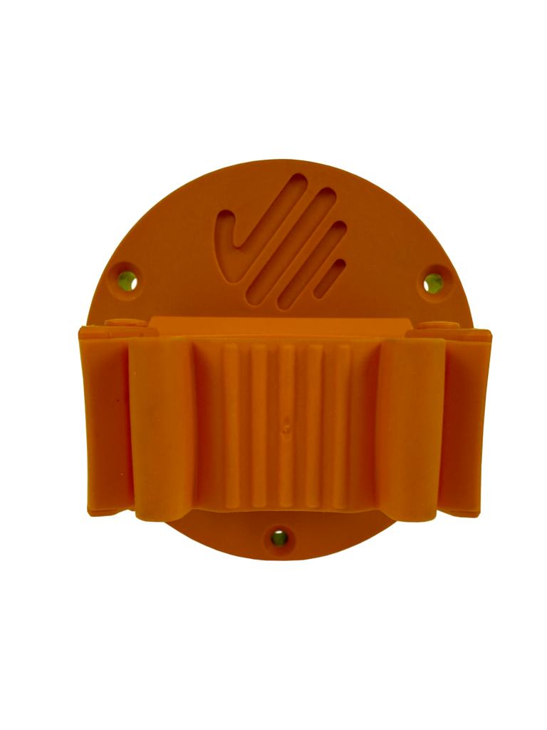 QTH2frontopen 1 QTH2 - UseIt Quick Tool Holder Organizer - Quick Tool Holder 2, Hi-Viz Orange w/ Magnetic Base (for 0.6"-1.4"/15-35mm diameter handles) - Hand Safety Tool Co.