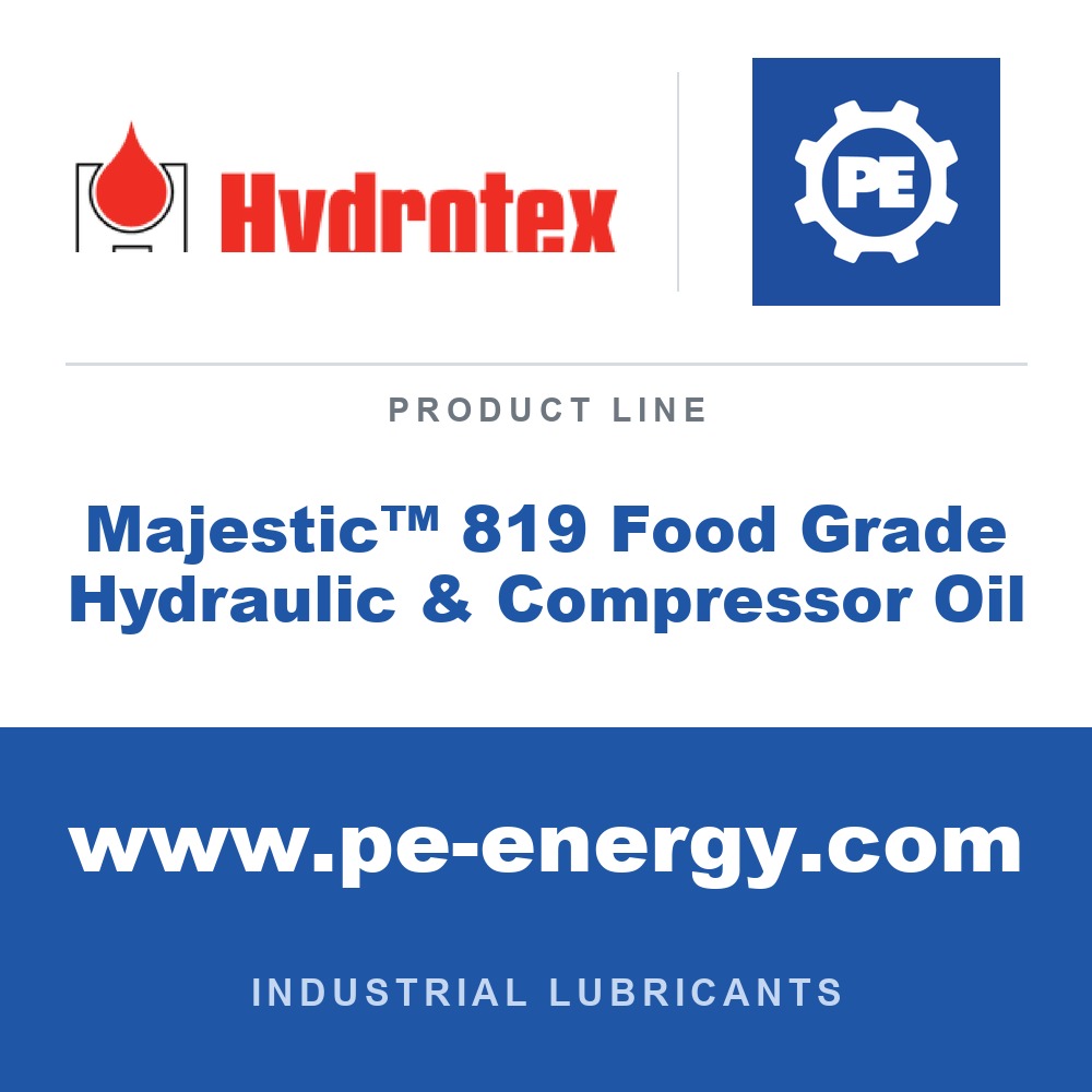 Hydrotex Majestic™ 819 Food Grade Hydraulic & Compressor Oil - Hydrotex Majestic™ 819 Food Grade Hydraulic & Compressor Oil