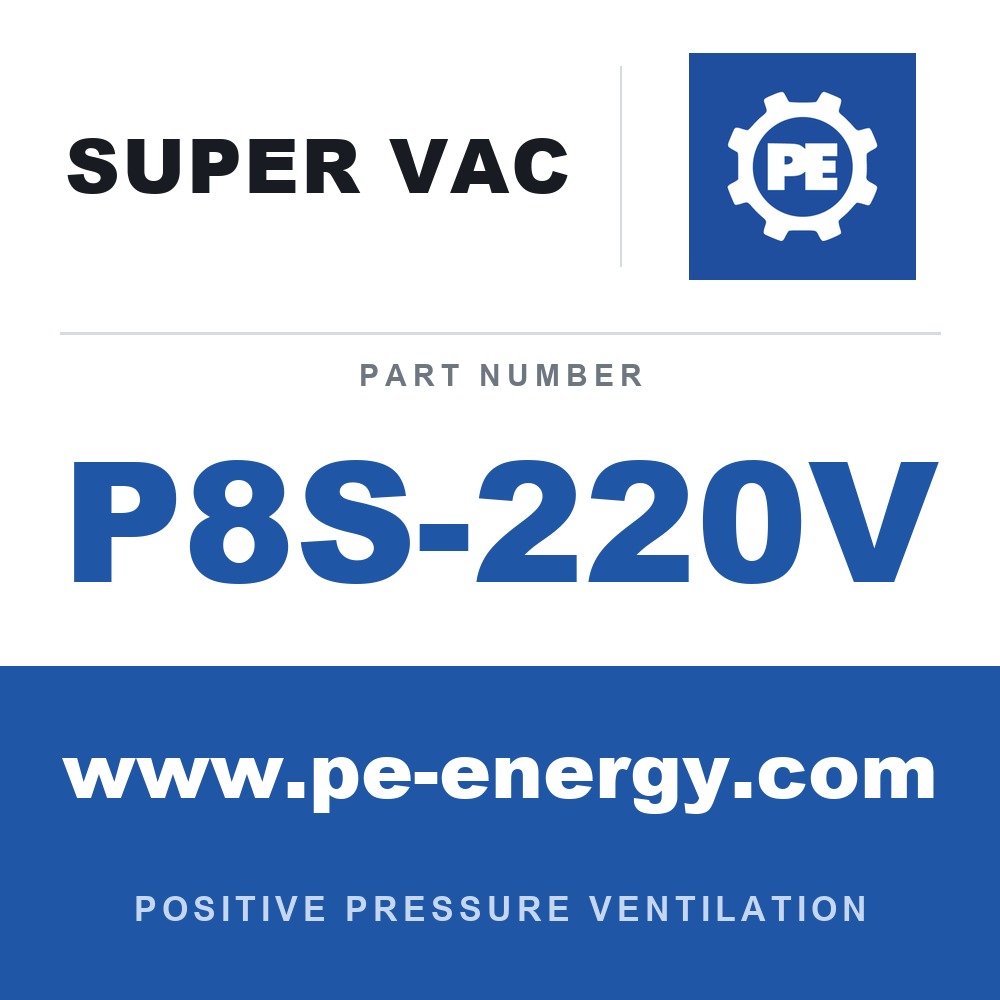 Super Vac P8S-220V - Super Vac P8S-220V 8" Electric Nano Confined Space Fan