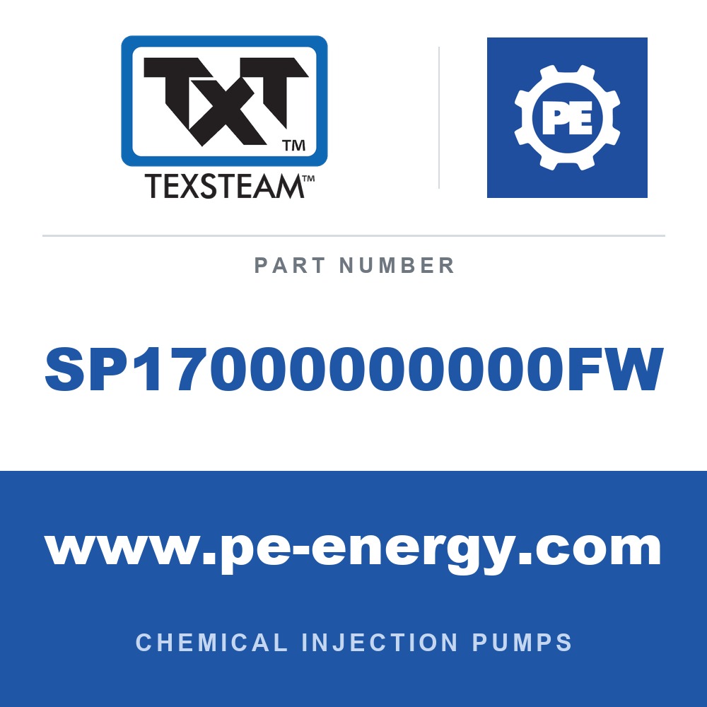 Texsteam SP17000000000FW - Texsteam SP17000000000FW Pump Assembly - SP11 PUMP SUB-ASSY 1/4, SS SDP/SDP C1D2 65RPM MTR