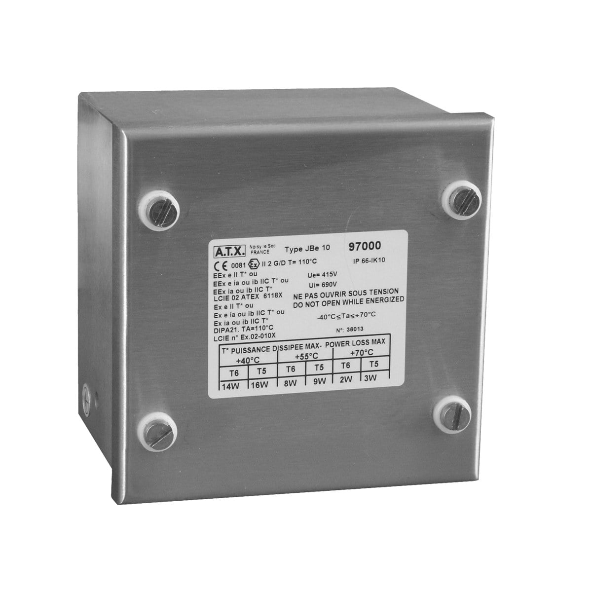 Appleton ATX JBES Pre-Drilled 316L Stainless Steel Junction Boxes JBES1218090D2