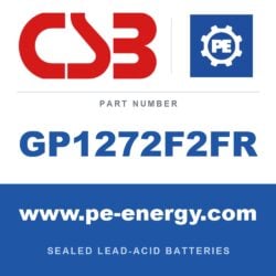 CSB Battery GP1272F2FR - CSB GP1272F2FR 12V 7.2Ah Sealed Lead-Acid Battery, Flame-Retardant Case