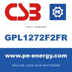 CSB Battery GPL1272F2FR - CSB GPL1272F2FR 12V 7.2Ah Sealed Lead-Acid Battery, Flame-Retardant Case