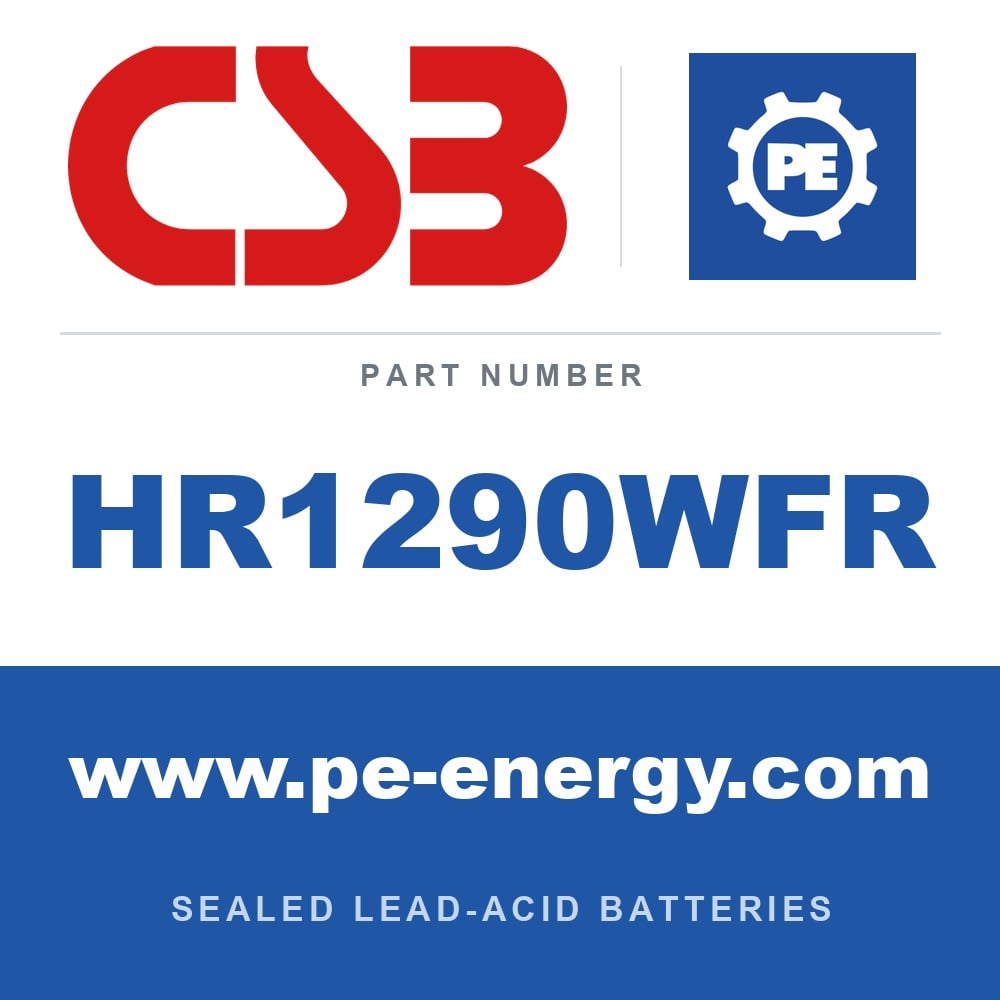 CSB Battery HR1290WFR - CSB HR1290WFR 12V 23Ah Sealed Lead-Acid Battery, Flame-Retardant Case