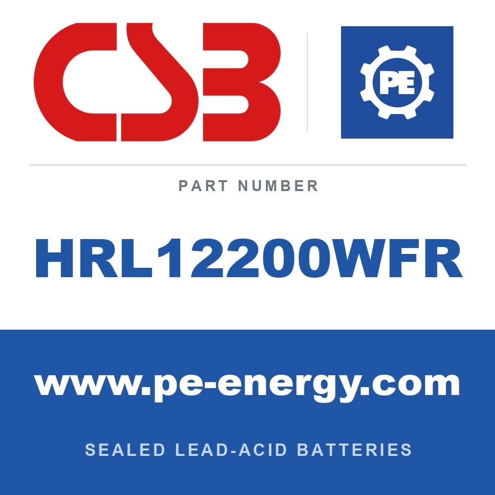 CSB Battery HRL12200WFR - CSB HRL12200WFR 12V 52Ah Sealed Lead-Acid Battery, Flame-Retardant Case