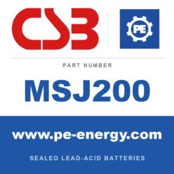 CSB Battery MSJ200 - CSB MSJ200 2V 205Ah VRLA Battery Cell, Flame-Retardant Case