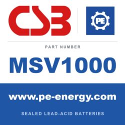 CSB Battery MSV1000 - CSB MSV1000 2V 1000Ah VRLA Battery Cell, Flame-Retardant Case