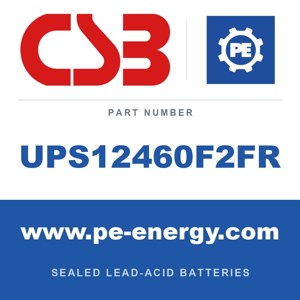 CSB Battery UPS12460F2FR - CSB UPS12460F2FR 12V 9Ah Sealed Lead-Acid Battery, Flame-Retardant Case