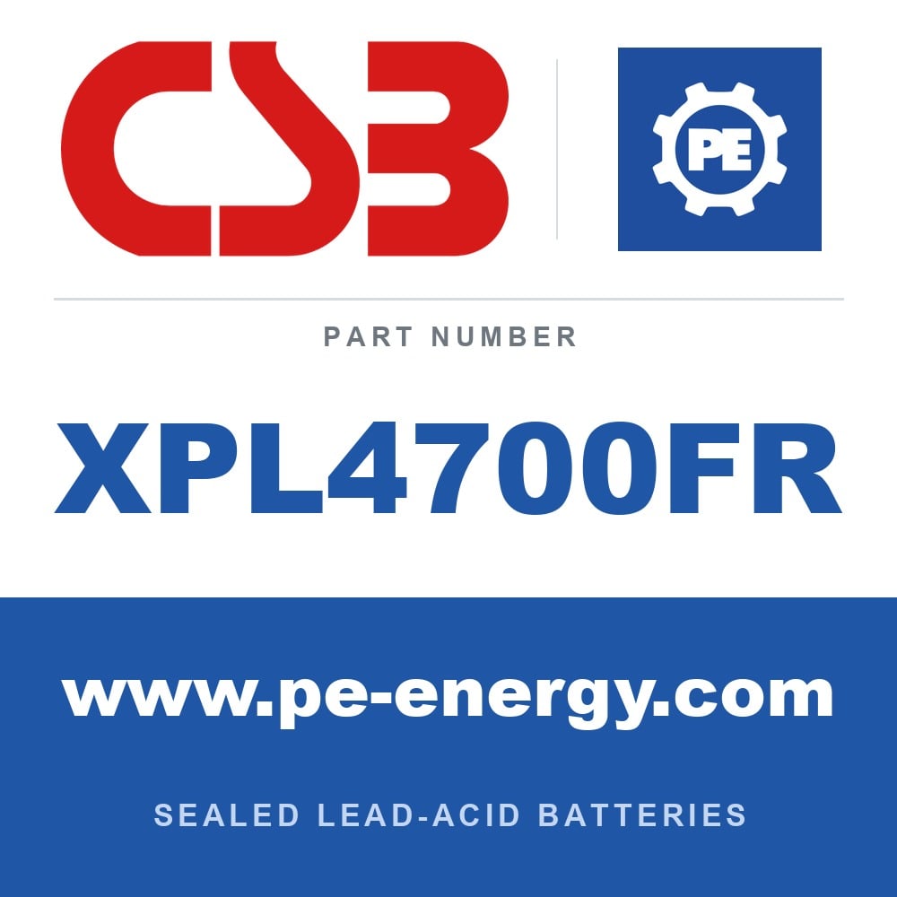 CSB Battery XPL4700FR - CSB XPL4700FR 12V 100Ah Sealed Lead-Acid Battery, Flame-Retardant Case