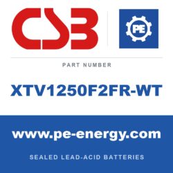 CSB Battery XTV1250F2FR-WT - CSB XTV1250F2FR-WT 12V 5Ah Sealed Lead-Acid Battery, Flame-Retardant Case
