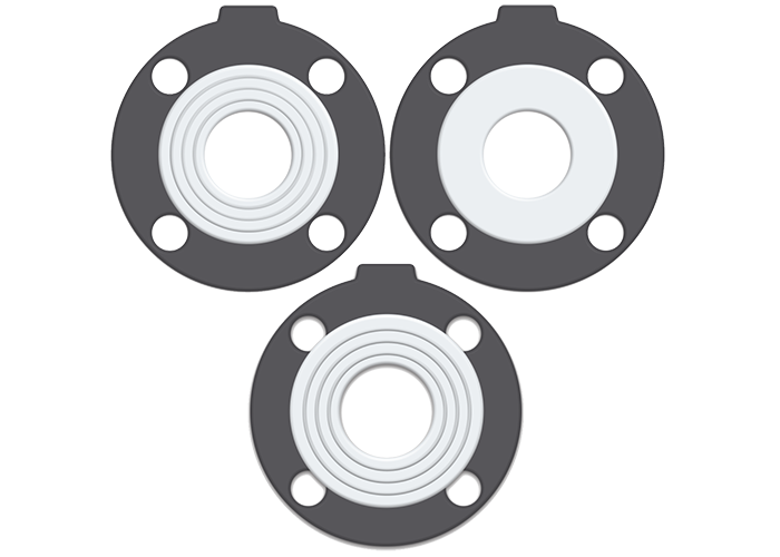 CTG Energizer low-torque flange gaskets with TFM/PTFE face, ribbed ET and non-ribbed NRT styles