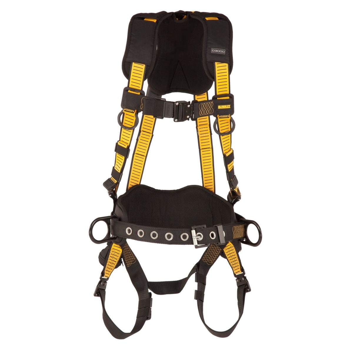 DEWALT DXFP532132(XL-2XL) D3000 Harness Vest Style, w/belt 5-Point, Back and Side D-Rings, QC Chest, QC Legs, Size XL-2XL