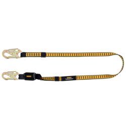 DEWALT DXFP611100 6 ft.(1.8m.) Single Leg Lanyard External Absorber, with Snap hooks on Both Ends
