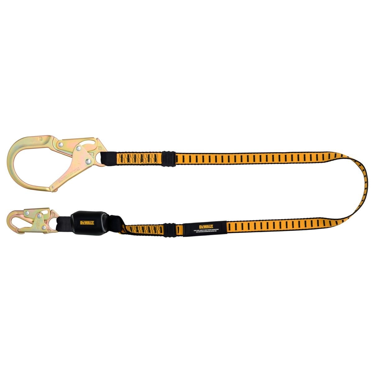 DEWALT DXFP611110 6 ft.(1.8 m) Single Leg Lanyard External Absorber, with Snap hook on D-Ring End and Rebar Hook on Anchor End