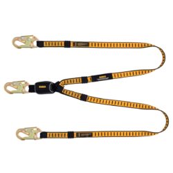 DEWALT DXFP611120 6 ft.(1.8 m.) Twin Leg Lanyard External Absorber, Snap hook on Both Ends