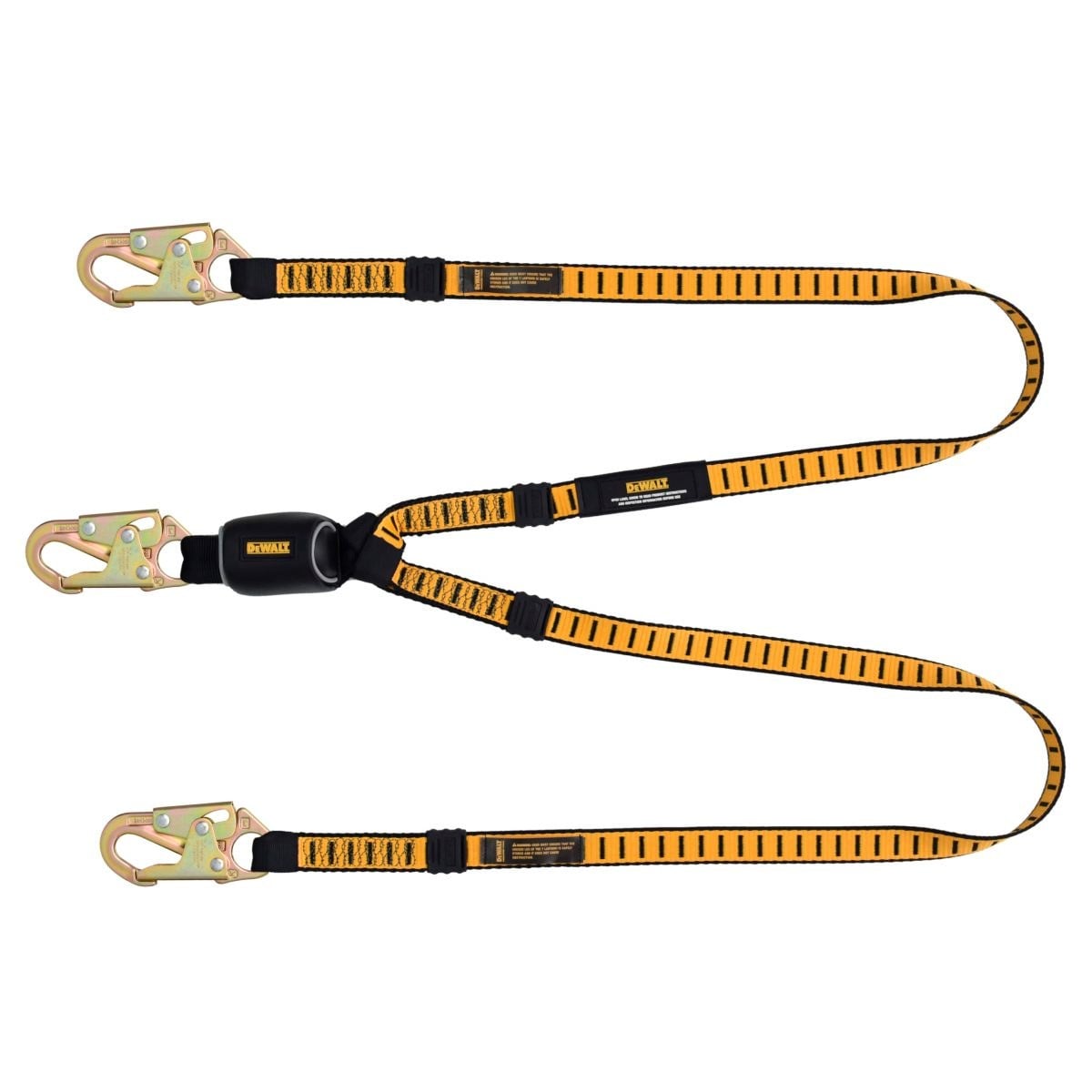 DEWALT DXFP611120 6 ft.(1.8 m.) Twin Leg Lanyard External Absorber, Snap hook on Both Ends