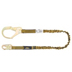 DEWALT DXFP612110 6 ft. (1.8 m) Single Leg Lanyard Internal Energy Absorbing with Steel Snap Hook on D-Ring End and Steel Rebar Hook on Anchor End.