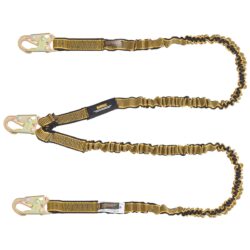 DEWALT DXFP612120 6 ft. (1.8 m) Lanyard, Twin, Internal Absorber Lanyard with Steel Snap hooks on All Ends