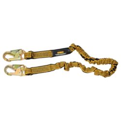 DEWALT DXFP613100 6 ft. (1.8 m) Single Leg Lanyard Internal Energy Absorber, 4 ft. to 6 ft. Stretch with Steel Snap hooks on Both Ends