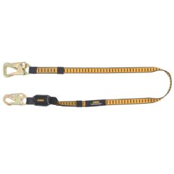 DEWALT DXFP615110 6 ft.(1.8 m) Single Leg Lanyard, External Energy Absorber, Tie-Back, Steel Snap hooks Both Ends