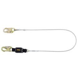 DEWALT DXFP626100 6 ft.(1.8 m) Single Lanyard, External Energy Absorber, Leading Edge Cable with Steel Snap hooks on Both Ends